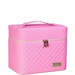 INOVERA Cosmetic Makeup Storage Organizer Toiletry Vanity Bag With Foldable Tray & Mirror-image-50