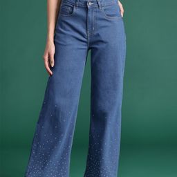 DressBerry Glam Women Wide Leg Embellished Jeans-image-22