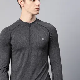 HRX By Hrithik Roshan Men Charcoal Solid Seamless Rapid-Dry Training Jackets-8