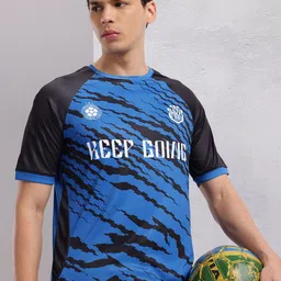HRX by Hrithik Roshan Abstract Print Colourblocked Football T-shirt-image-28
