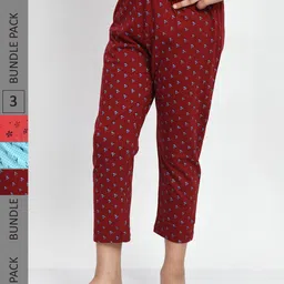 BAESD Girls Pack Of 3 Mid-Rise Printed Pure Cotton Capris-picture-49