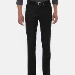 U.S. Polo Assn. Tailored Men Black Slim Fit Solid Formal Trousers-picture-12