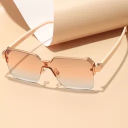 HAUTE SAUCE by Campus Sutra Women Gold Rectangle Polarised Lens Sunglasses  AW22_HSSG1230-92