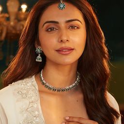 AccessHer Silver-Plated Stone Studded Necklace and Earrings With Maang Tika-image-6