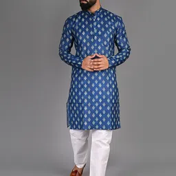 FUBAR Geometric Printed Pure Cotton Kurta With Pyjamas-picture-39