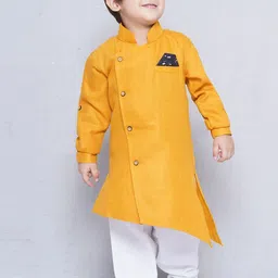 Aj DEZInES Boys Orange & White Solid Kurta with Pyjamas-picture-10