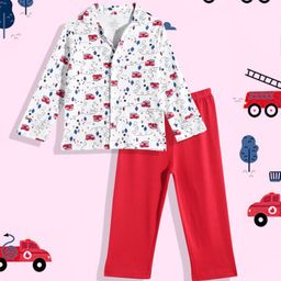 mothercare Boys Printed Pure Cotton Shirt with Pyjamas-image-83