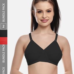 FIMS Black & Red Pack of 2 Cotton Blend Non-Padded Bras MTR_Cross_Bra_BlackRed_B-picture-20