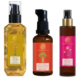 Forest Essentials Set of SPF 50 PA++ Sunscreen & Rose Water Toner & Neem Face Cleanser-21