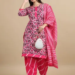 MIRAAN Floral Printed Pure Cotton Unstitched Dress Material-image-74