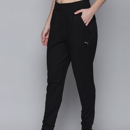 Puma Women Black Knitted Mid-Rise Studio Foundation Yoga Regular Fit Sustainable Sustainable Joggers-image-35