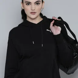 Puma HER Solid Drop-Shoulders Relaxed Fit Hooded Sweatshirt-image-77