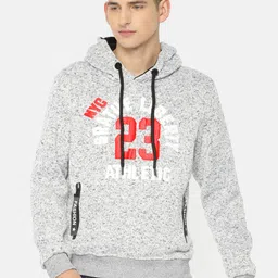 The Indian Garage Co Men Grey Self Design Hooded Sweatshirt-image-56