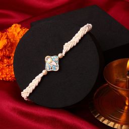 PANASH Pearls Rakhi Wraparound Bracelet With Roli Chawal-image-93