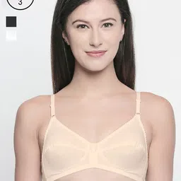 Bodycare Pack Of 3 Solid Non-Wired Non Padded Everyday Bra E5508BSW-image-48