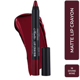 Half N Half Women Matte Velvet 24h Super Stay Lip Crayon - Divine Wine 3.5 gm-35