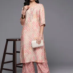 Libas Ethnic Motifs Printed Zari Kurta with Palazzos-85