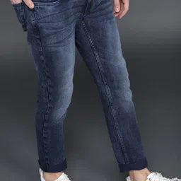 WROGN Men Blue Slim Fit Mid-Rise Clean Look Stretchable Jeans-image-76