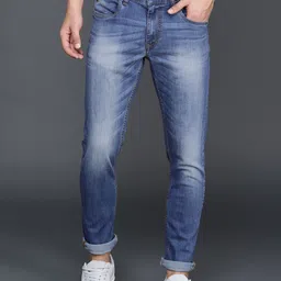 WROGN Men Blue Slim Fit Mid-Rise Clean Look Stretchable Jeans-picture-38