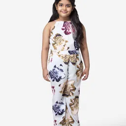Hoop Hippo Girls Blue & Pink Halter Neck Printed Basic Jumpsuit-image-69