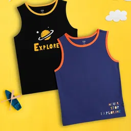 XY Life Boys Pack Of 2 Printed Cotton Innerwear Basic Vests-picture-18