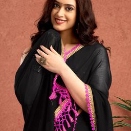Sangria Embellished Saree With Unstitched Blouse Piece-11