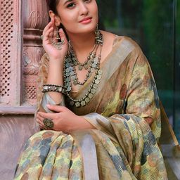 KALINI Ethnic Motifs Zari Kota Saree With Blouse Piece-17