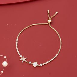 Kushal's Fashion Jewellery Women Gold-Plated Link Bracelet-image-67