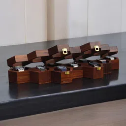 Creation India Craft Brown Wooden 9-Slot Vintage Watch Box-image-78
