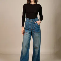 ZUMMER Women Straight Fit High-Rise Light Fade Stretchable Jeans-picture-7