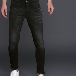 WROGN Men Black Skinny Fit Mid-Rise Clean Look Stretchable Jeans-image-46