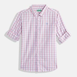 United Colors of Benetton Boys Cotton Windowpane Checked Casual Shirt-image-66