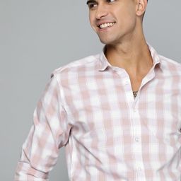 Mast & Harbour Men Pink & White Pure Cotton Tartan Checked Casual Shirt-image-56