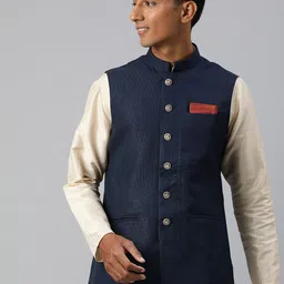 Manthan Men Woven Design Nehru Jacket-image-74