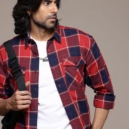 The Roadster Life Co. Relaxed Fit Checked Pure Cotton Casual Shirt-image-57