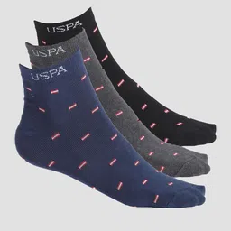 U.S. Polo Assn. Men Pack Of 3 Patterned Ankle Length Socks-30