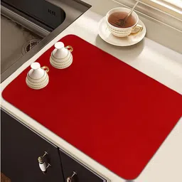 Kuber Industries Red 3 Pieces Kitchen Self Drying Microfiber Table Placemats-16