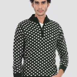 Cloak & Decker by Monte Carlo Men Geometric Printed Acrylic Pullover Sweater-picture-55