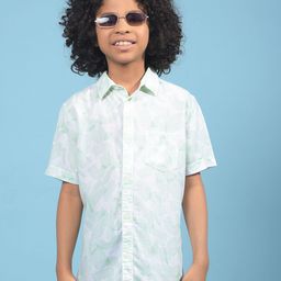 Crimsoune Club Boys Classic Fit Spread Collar Abstract Printed Cotton Casual Shirt-image-79