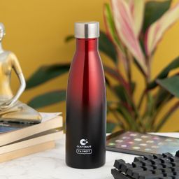 CLAY CRAFT Black & Red Stainless Steel Double Wall Vacuum Water Bottle 500 ML-6