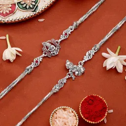 ADIVA Set Of 2 Rakhi With Roli Chawal & Greetings Card-4