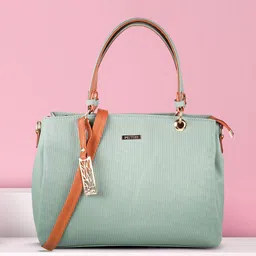 Metro Green PU Structured Handheld Bag with Tasselled-45