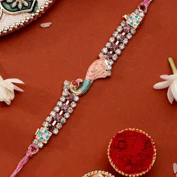 ADIVA Set Of 1 Rakhi With Roli Chawal & Greetings Card-image-35