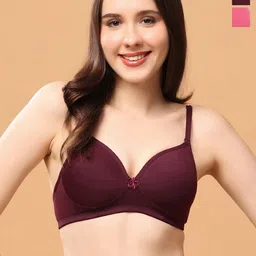 Floret Women Pack of 2 Medium Coverage Lightly Padded Bra-0