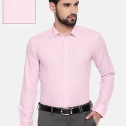 U.S. Polo Assn. Tailored Men Pink & Blue Slim Fit Printed Formal Shirt-image-32