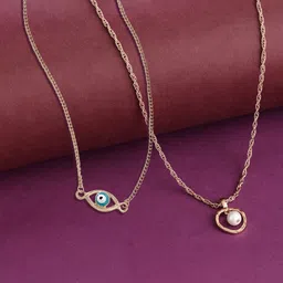 Zaveri Pearls Gold-Toned & White Gold-Plated Enamelled Chain-12