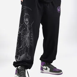 COMICSENSE Men Naruto Anime Sasuke Shadowkage printed Cotton Baggy Fit Joggers-image-61