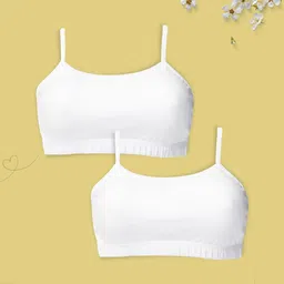 Girls Pack Of 2 Double Layer Premium Cotton Non-Wired Non Padded Beginners Bra DCBRJU6863/xxxs-38