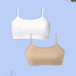 Girls Pack Of 2 Double Layer Premium Cotton Non-Wired Non Padded Beginners Bra DCBRJU6907/xxxs-39