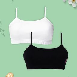 Girls Pack Of 2 Double Layer Premium Cotton Non-Wired Non Padded Beginners Bra DCBRJU6856/xxxs-43